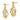 10k Tri-Color Gold Post Earrings with Black Hills Design - Image 1