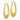 10k Gold Satin and Polished Hollow Statement Earrings - Image 1