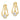 10K Gold Polished Hoop Earrings with Clear Cubic Zirconia - Image 1