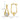 10K Gold Polished Hoop Earrings with Clear Cubic Zirconia - Image 3