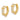 10K Gold Polished Hinged Hoop Earrings with Sparkling CZ - Image 2