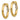 10k Gold Polished Round Hoop Earrings - 15mm Omega Back Style - Image 2
