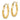 10K Gold Satin Diamond Cut Hoop Earrings - 20mm - Image 1