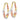 10K Gold & Rhodium Scalloped Hollow Hoop Earrings - Image 1