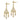 10K White Gold Filigree Chandelier Dangle Earrings - Image 2