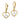 10k White Gold Heart Dangle Earrings with Rhodium Finish - Image 2