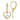 10k White Gold Heart Dangle Earrings with Rhodium Finish - Image 1