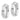 10k White Gold Polished 5mm Oval Hoop Earrings - Image 2