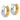 10k Two-Tone Round Hinged Hoop Earrings - 2.5mm Modern Statement - Image 2