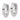 10k White Gold Modern Hinged Hoop Earrings - Image 2