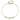 14K Two-Tone LOVE Heart Bracelet with Diamond-Cut Beads and Dangle Detail - Image 3