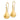 14k Gold Polished Abstract Dangle Earrings for Effortless Style - Image 1