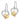 14K Two-Tone Heart Dangle Earrings with Diamonds for Quinceanera - Image 2