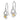 14K Two-Tone Diamond Double Heart Dangle Earrings for Quinceañera - Image 2