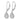 10k White Gold Teardrop Halo Earrings with Baguette Diamonds - Image 2