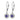 14k White Gold Diamond Halo and Sapphire Leverback Dangle Earrings - View 2
