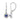 14k White Gold Diamond Halo and Sapphire Leverback Dangle Earrings - View 1