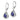 14k White Gold Pear Lapis and Diamond Leverback Earrings - View 2