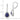 14k White Gold Pear Lapis and Diamond Leverback Earrings - View 4