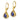 14k Pear Lapis and Diamond Leverback Earrings - View 2