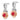 14K Two-Tone White & Rose Gold Ruby Diamond Floral Post Earrings - Image 2