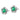 14k White Gold Round Emerald & Diamond Stud Earrings - Image 2