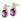 14k Gold Amethyst Oval Post Earrings with Diamond Accent - Image 2