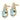 14k Diamond and 7x5 Oval March/Aquamarine Post Earrings - Image 2