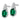 14K White Gold Diamond and 7x5 Oval May/Lab Created Emerald Post Earrings - Image 2