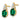 14k Diamond and 7x5 Oval May/Lab Created Emerald Post Earrings - Image 2
