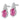 14K White Gold Oval Pink Sapphire & Diamond Stud Earrings - Image 2