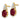 14k Diamond and 7x5 Oval July/Lab Created Ruby Post Earrings - Image 2