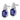 14K White Gold Diamond & Oval Lab-Created Sapphire Post Earrings - Image 2