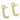 14k Madi K Polished CZ Post J-Hoop Earrings - Image 2