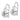 14k White Gold Polished Button Wire Earrings - Modern Elegance - Image 2