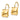 14k Gold Polished Puffed Square Wire Earrings - Image 2