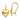 14k Gold Polished Puffed Heart Wire Earrings - Image 1