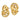 14k Polished Fancy Circles Omega Back Post Earrings - Image 1