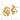 14k Polished Fancy Circles Omega Back Post Earrings - Image 3