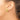 14k Gold Ribbed Omega Back Post Earrings for Effortless Style - Image 2