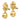 14k Gold Dangle Earrings with X and Half Ball Design for Non-Pierced Ears - Image 1