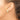 14k Gold Polished Ribbed Omega Back Non-Pierced Earrings - Image 2