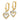 14k Two-Tone Open Heart Dangle Earrings for Effortless Style - Image 2