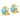 14k Gold Reconstituted Turquoise Cabochon Omega Back Earrings - Image 1