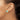 14k Gold Reconstituted Turquoise Cabochon Omega Back Earrings - Image 2
