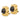 14k Yellow Gold Non-Pierced Omega Clip Earrings with Black Onyx Cabochon - Image 1