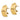 14k Gold Polished Ribbed Omega Back Post Earrings - Image 1