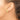 14k Gold Polished Ribbed Omega Back Post Earrings - Image 2