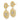 14K and White Rhodium Diamond-cut Filigree Medallion Drop Post Earrings - Image 1