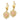 14K Two-Tone Heart Lace Trim Leverback Earrings for Effortless Style - Image 1